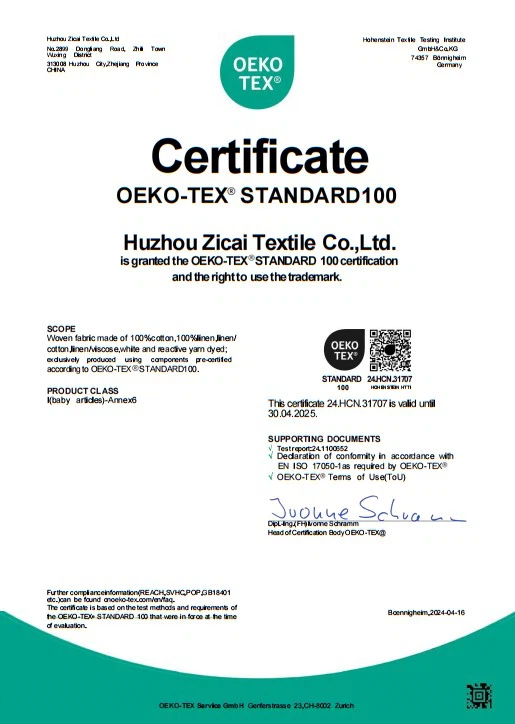OEKO-TEX100 Zicai OEKO-TEX100 Zicai